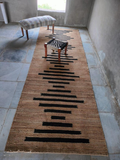 Custom Size Jute Runner Carpet for Hallway/Entryway Hemp Non Slip Stair Treads Rug
