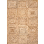 Natural Sisal Braided Area rug, Square Boxes Jute Rug, Tiles Jute Area Rug