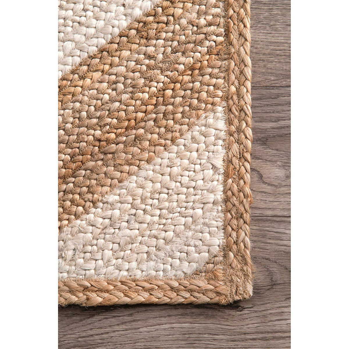 Natural Fiber Rug, Striped Pattern Rug, Jute Area Rug for Living Room/Bedroom