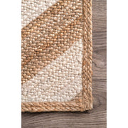 Natural Fiber Rug, Striped Pattern Rug, Jute Area Rug for Living Room/Bedroom
