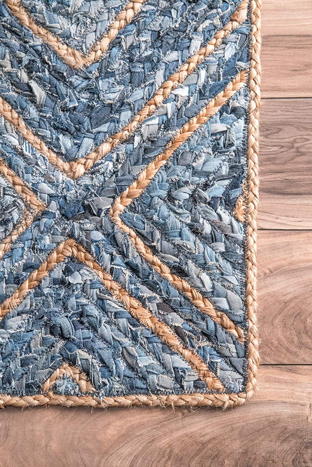 Denim Jute Rug, Denim Rug Carpet, Natural Fiber Rug, Rug for Living Room