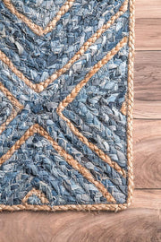 Denim Jute Rug, Denim Rug Carpet, Natural Fiber Rug, Rug for Living Room