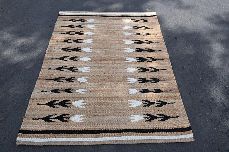 Braided Hemp Rug Natural Jute Carpet Hand Knotted Rug for Living Room