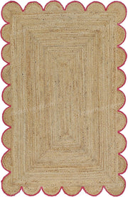 2.5X14 Scalloped Jute Runner Custom Size Rugs Oversize Jute Rugs Patio Floor Carpet