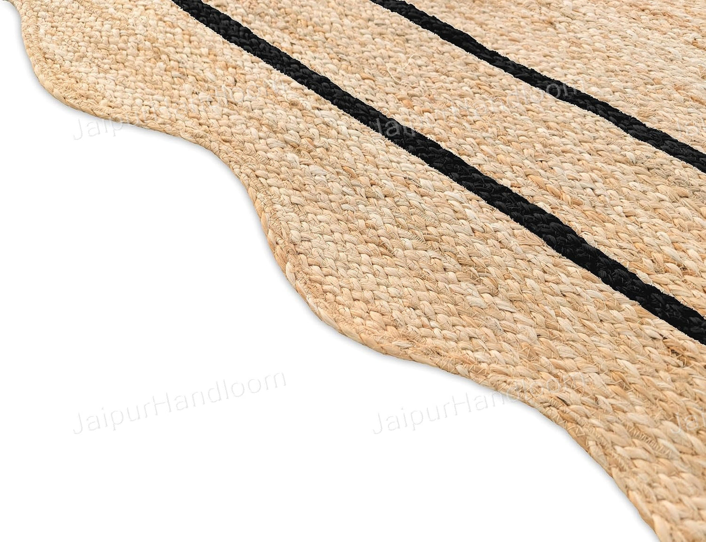 2.5x18 Feet Scalloped Wavy Runner Jute Scalloped Runner for Entryway 3X14 Feet