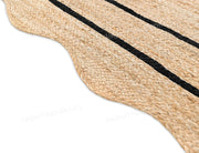 2.5x18 Feet Scalloped Wavy Runner Jute Scalloped Runner for Entryway 3X14 Feet