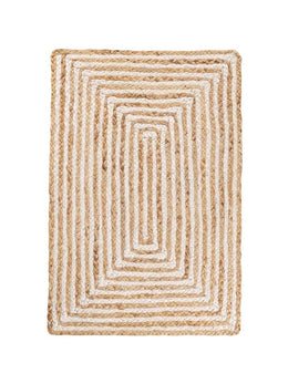White Natural Jute Rug, Psychedelic Pattern Rug, Long Hallway Runner, Custom Jute Carpet Runner