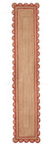 2.6'x20' Jute Scalloped Runner for Hallway Braided Jute Runner for Kitchen 3'x8'