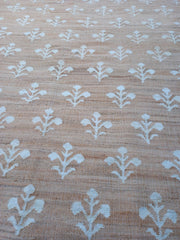 Floral Pattern Rug Loomed Rug for Living Room Seagrass Jute Carpet Runner