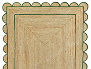 Square Scallop Rug Natural Jute Rug - Scalloped Runner Carpet