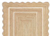 Scallop Rug - Wavy Scalloped Rug, Wavy Edge Jute Rug, Scalloped Jute Rug