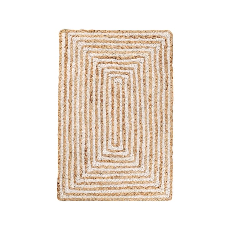 White Natural Jute Rug, Psychedelic Pattern Rug, Long Hallway Runner, Custom Jute Carpet Runner
