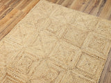 Natural Sisal Braided Area rug, Square Boxes Jute Rug, Tiles Jute Area Rug