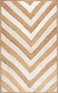 Natural Fiber Rug, Striped Pattern Rug, Jute Area Rug for Living Room/Bedroom