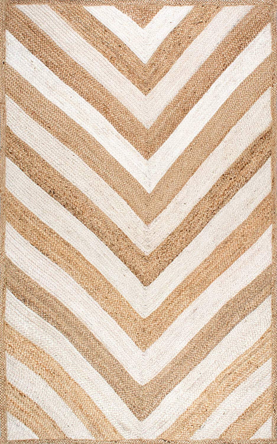 Natural Fiber Rug, Striped Pattern Rug, Jute Area Rug for Living Room/Bedroom