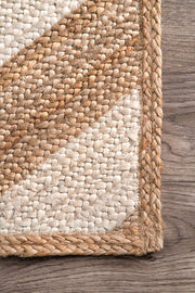 Natural Fiber Rug, Striped Pattern Rug, Jute Area Rug for Living Room/Bedroom