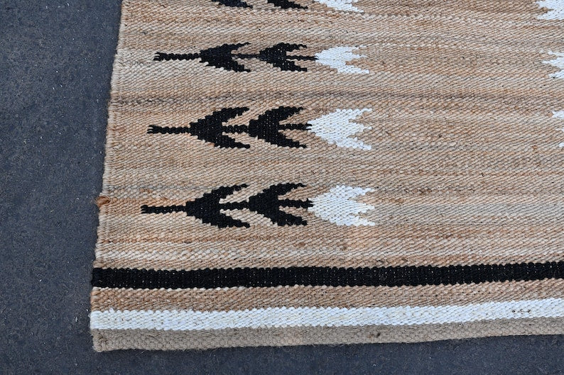 Braided Hemp Rug Natural Jute Carpet Hand Knotted Rug for Living Room