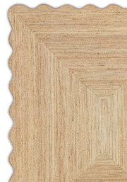 Natural Jute Wavy Scallop Rug Wavy Edge Scalloped Rug Custom Scallop Rug