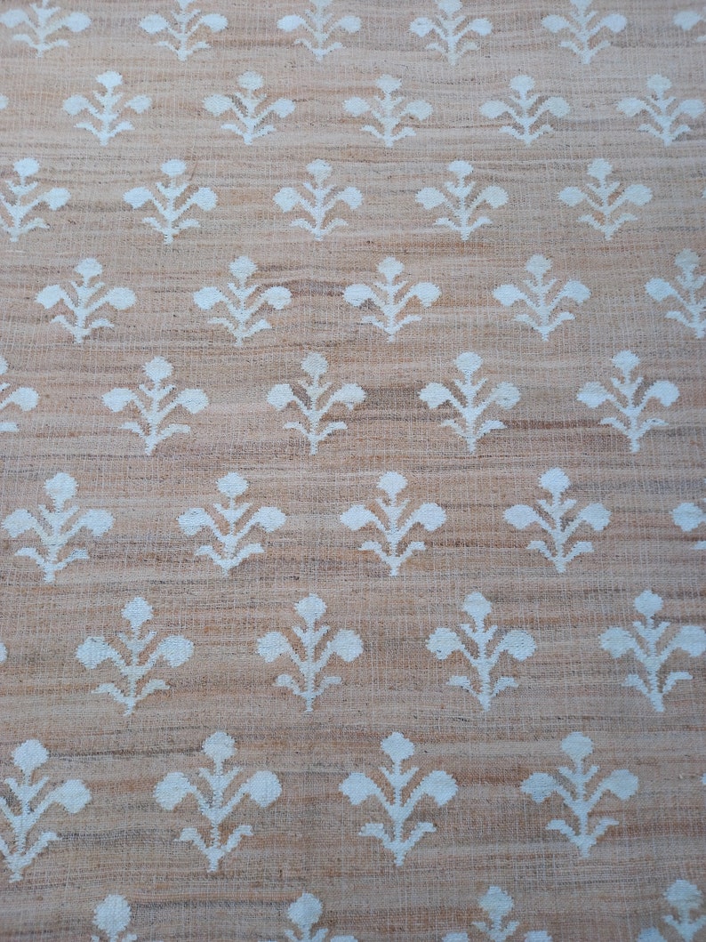 Floral Pattern Rug Loomed Rug for Living Room Seagrass Jute Carpet Runner