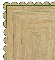 Square Scallop Rug Natural Jute Rug - Scalloped Runner Carpet