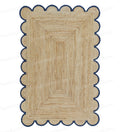 3'x8' Scalloped Jute Rug Braided Seagrass Area Carpet 5'x8' Scallop Doormat 2'x3'