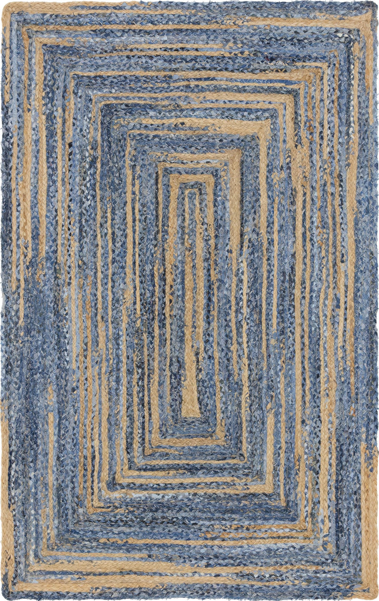 Handwoven Rug, Denim Rug, Tufted Area Rug, Denim Jute Rug, Natural Fiber Rug