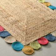 Bordered Jute Rug 5X7, Natural Fiber Rug, Jute Carpet Rug, Braided Rug 4X6