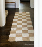 Checkered Pattern Hallway Entryway Runner Rugs Non Slip Stair Runner Treads