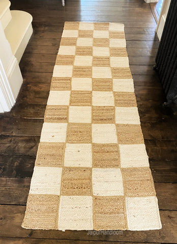 Checkered Pattern Hallway Entryway Runner Rugs Non Slip Stair Runner Treads