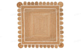 Jute Scalloped Edge Rug Seagrass Hallway Runner 3x30 Jute Rug for Bedroom