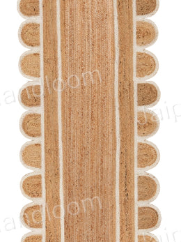 4X20 Feet Scalloped Runner for Hallway Jute Scalloped Rug 4X5 Sisal Doormats
