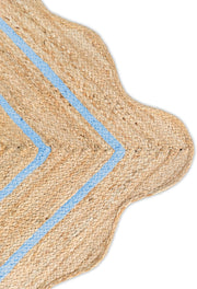 Wavy Jute Rug 4'x6' Wavy Border Scalloped Rug 8'x10' for Living room