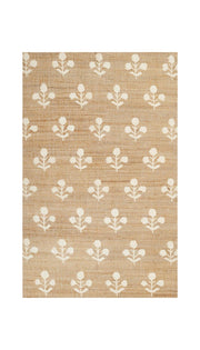 Floral Pattern Rug Loomed Rug for Living Room Seagrass Jute Carpet Runner