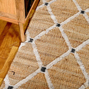 Diamond Pattern Rug Loomed Rug Seagrass Jute Carpet Runner Interior Decor Rug