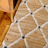 Diamond Pattern Rug Loomed Rug Seagrass Jute Carpet Runner Interior Decor Rug