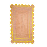 4'x5' Jute Scallop Rug for Bedroom Custom Size Scalloped Rugs Jute Doormat 2'x3'