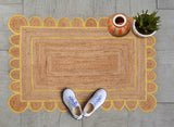 4'x5' Jute Scallop Rug for Bedroom Custom Size Scalloped Rugs Jute Doormat 2'x3'