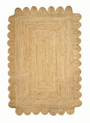 4'x6' Scalloped Border Rug Jute Scallop Runner 2'x10' Hemp Seagrass Doormat 2'x3'