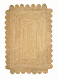 4'x6' Scalloped Border Rug Jute Scallop Runner 2'x10' Hemp Seagrass Doormat 2'x3'