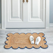 5X8 Scalloped Jute Rug 2.5X20 Hallway Runner Scalloped Bathroom Rug 2X6
