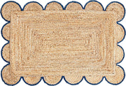 5X8 Scalloped Jute Rug 2.5X20 Hallway Runner Scalloped Bathroom Rug 2X6