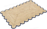 5X8 Scalloped Jute Rug 2.5X20 Hallway Runner Scalloped Bathroom Rug 2X6