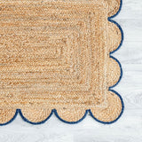 5X8 Scalloped Jute Rug 2.5X20 Hallway Runner Scalloped Bathroom Rug 2X6