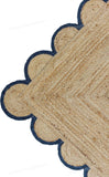 5X8 Scalloped Jute Rug 2.5X20 Hallway Runner Scalloped Bathroom Rug 2X6