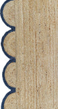 5X8 Scalloped Jute Rug 2.5X20 Hallway Runner Scalloped Bathroom Rug 2X6