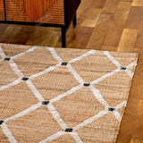 Diamond Pattern Rug Loomed Rug Seagrass Jute Carpet Runner Interior Decor Rug