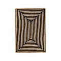 Psychedelic Rugs, Black Jute Rug, Large Area Rug for Heavy Traffic, Indoor Outdoor Rugs