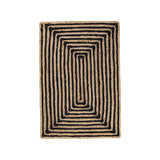 Psychedelic Rugs, Black Jute Rug, Large Area Rug for Heavy Traffic, Indoor Outdoor Rugs