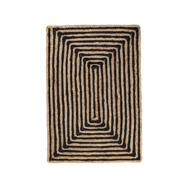 Psychedelic Rugs, Black Jute Rug, Large Area Rug for Heavy Traffic, Indoor Outdoor Rugs