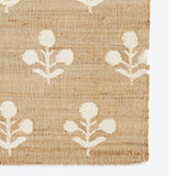 Floral Pattern Rug Loomed Rug for Living Room Seagrass Jute Carpet Runner